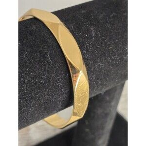Vintage Monet Gold Tone  Bangle Bracelet Stack Facted Elegant #124
